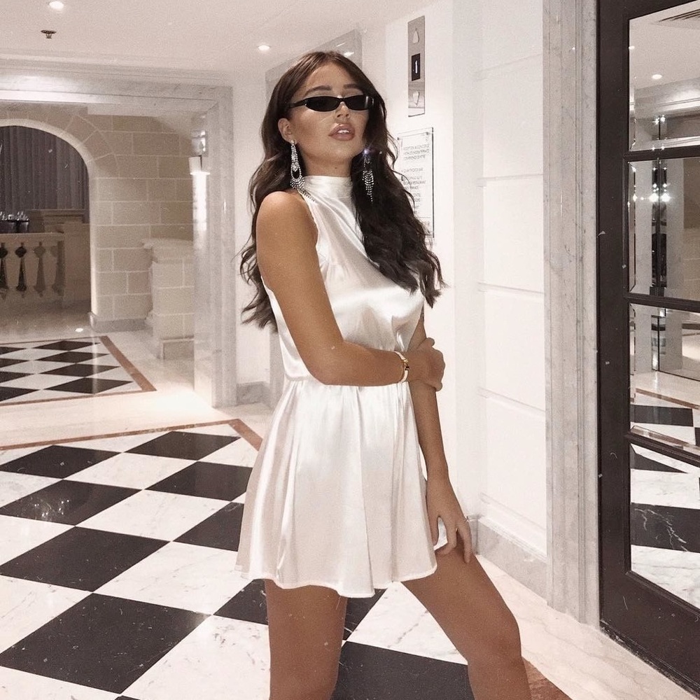 Lioness White Silk Romper